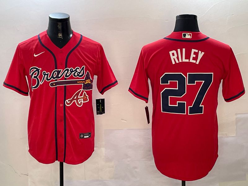 Men Atlanta Braves #27 Riley Red Game 2024 Nike MLB Jersey style 1